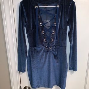 faux velvet dress